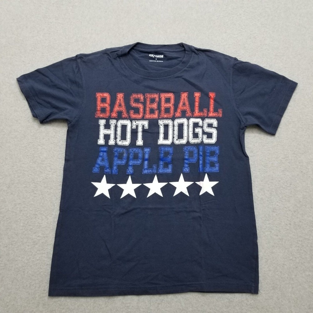 Baseball Shirt Mens Medium Blue Short Sleeve‎ Crew Neck Extreme Concepts